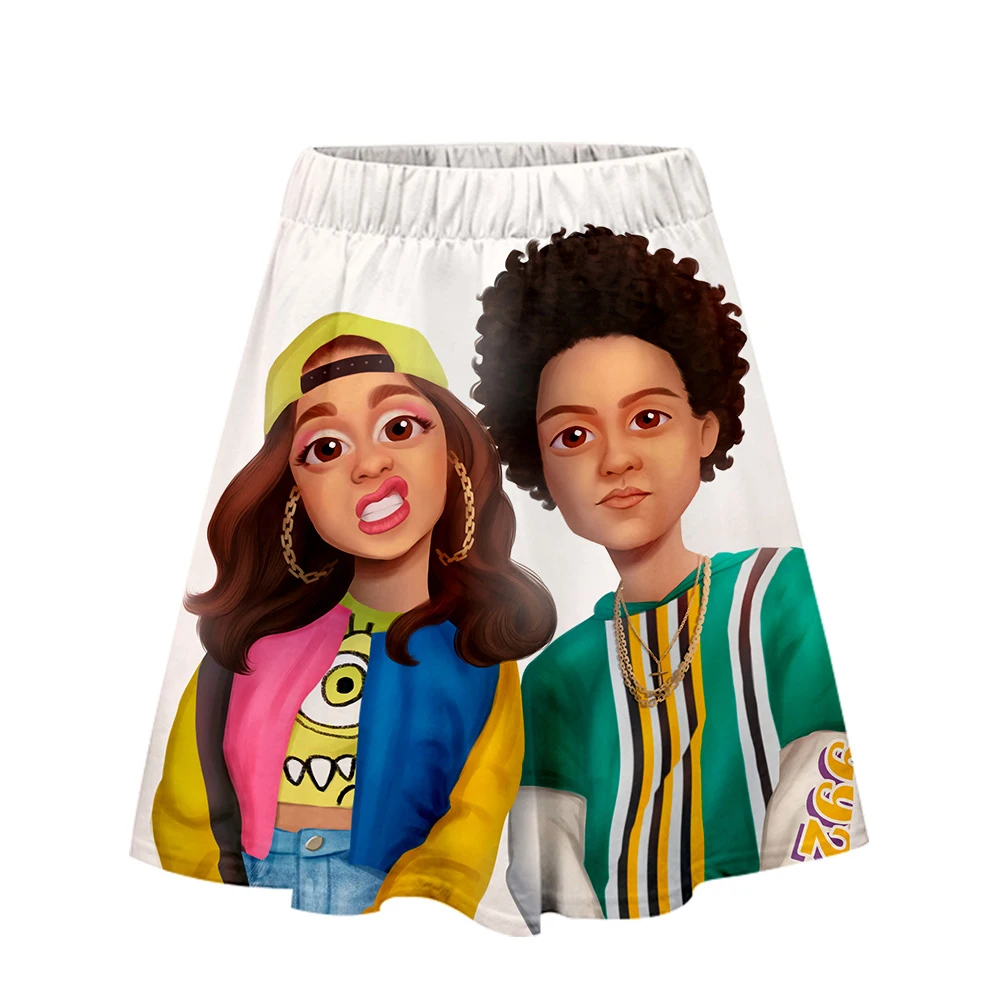 3D CARDI B повседневная юбка Harajuku принт Женская Летняя Сексуальная юбка Повседневная Женская Горячая Распродажа шорты Kawaii плюс размер XXL