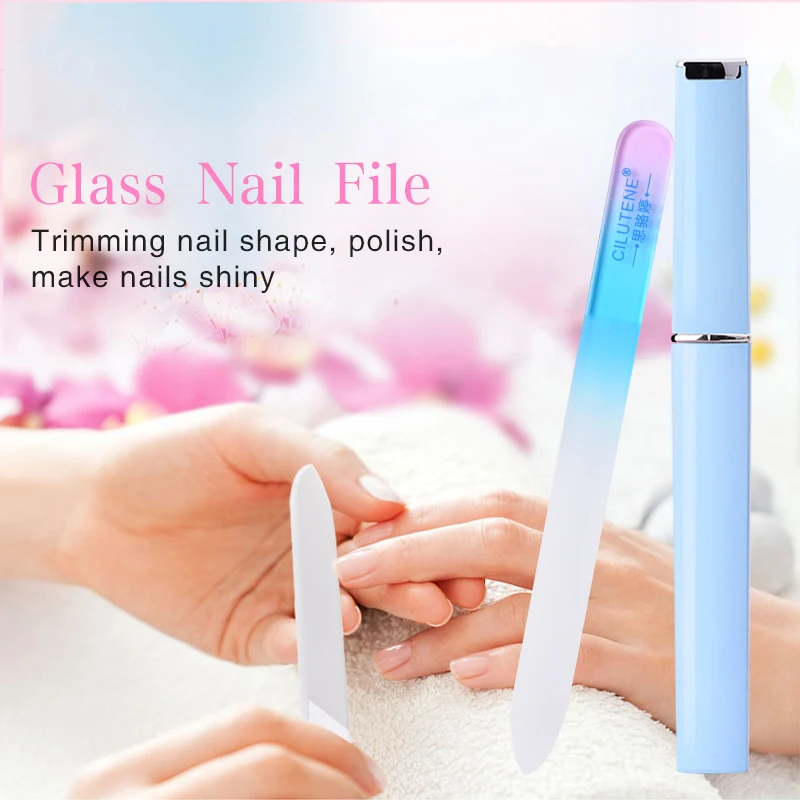 

Professional Crystal Glass Nail Files Buffer Manicure Device Nail Art Decorations Tool Sanding Buffer Block Pedicure Nail Tools