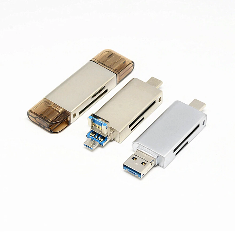 5 в 1 & type C & micro USB Кардридер высокоскоростной USB 2,0 SD TF OTG Мобильный телефон USB C карта памяти адаптер для Android компьютера