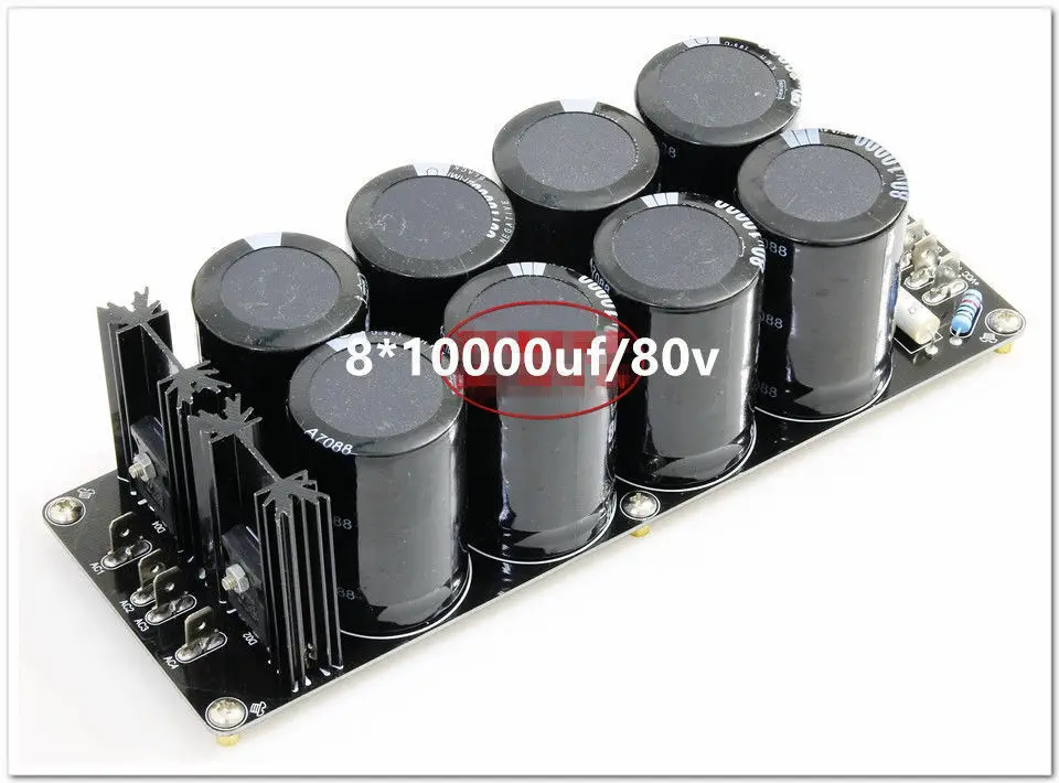 В собранном виде 8x10000 мкФ/80 V класса А Плата усилителя Ампер DIY
