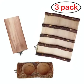 

Hamster Wooden Set Climbing Frame Platform Food Bowl Molars Supplies for Chinchillas Hedgehogs Guinea Pigs Small Pets