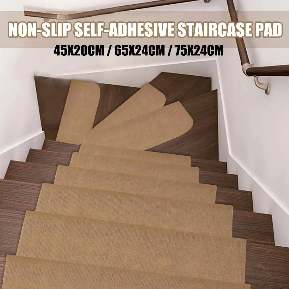 KiWarm 1Pcs Morden Stair Mat Brown Household Carpet Stair Pad Tread Non-Slip Step Rug 45x20cm/65x24cm/75x24cm Home Decoration KiWarm 1Pcs Morden Stair Mat Brown Household Carpet Stair Pad Tread Non-Slip Step Rug 45x20cm/65x24cm/75x24cm Home Decoration