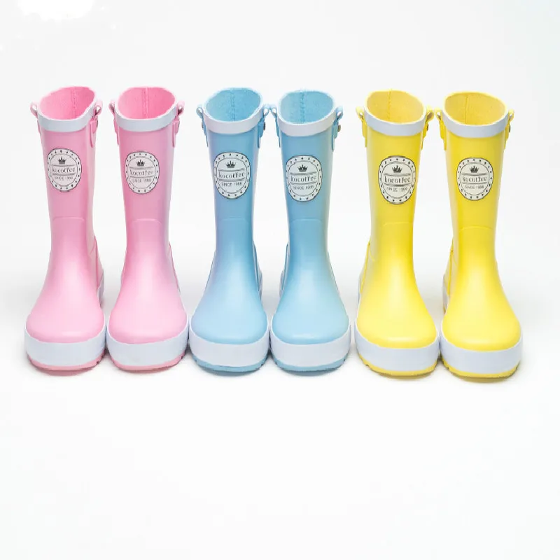 Children Rain Boots Boys and Girls Clear Solid Color Waterproof