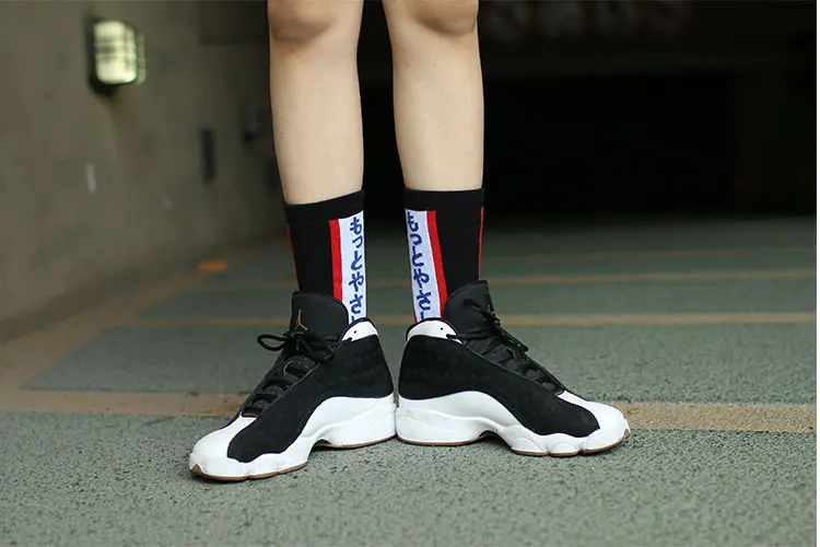 IMINCN/1 пара носков в стиле Харадзюку для молодых людей в стиле хип-хоп с огненным хлопком для танцев, уличная мода, носки на японском языке