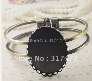 

New !! Antique Bronze FILIGREE DESIGN BRACELET/BANGLE BASE/BLANK 30*40mm Oval Base