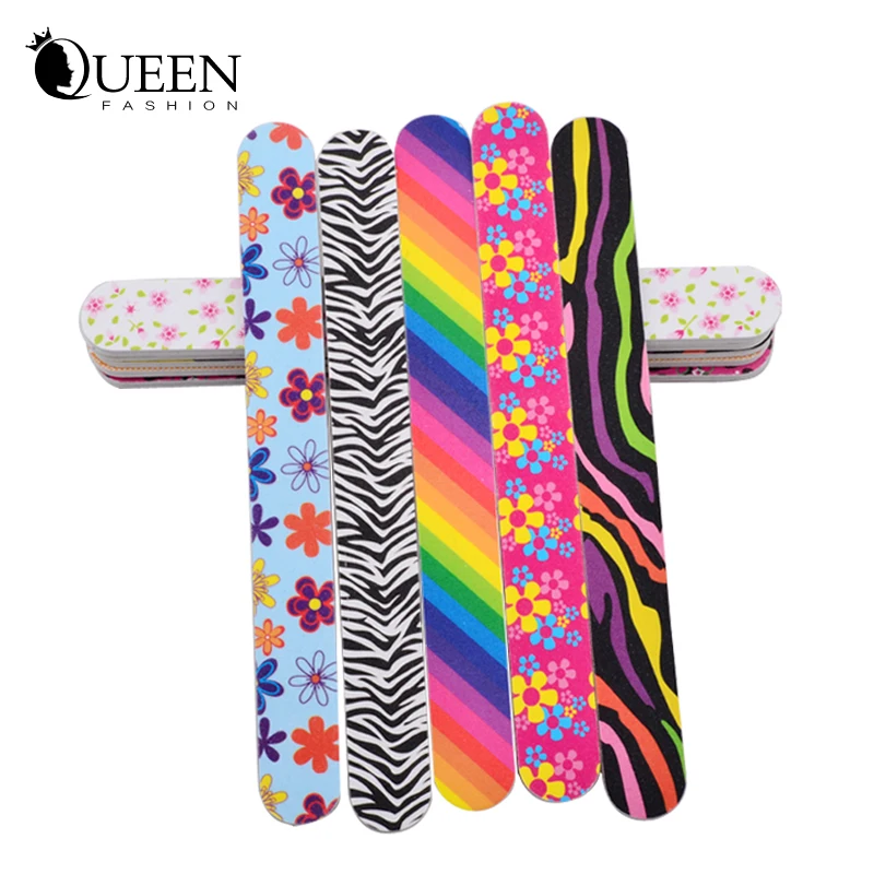 10pcs/set Professional Art Nail File Buffers,100/80 Durable Buffing Grit Sandpaper For Manicure Natural Nails,Free Shipping