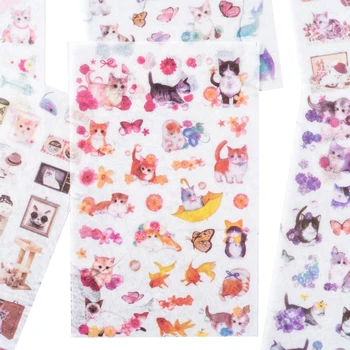 

6pcs/lot Creative Japanese And Wind Cat DIY Decorative Scrapbooking Stickers Diary Album Sticker Label gift for kids