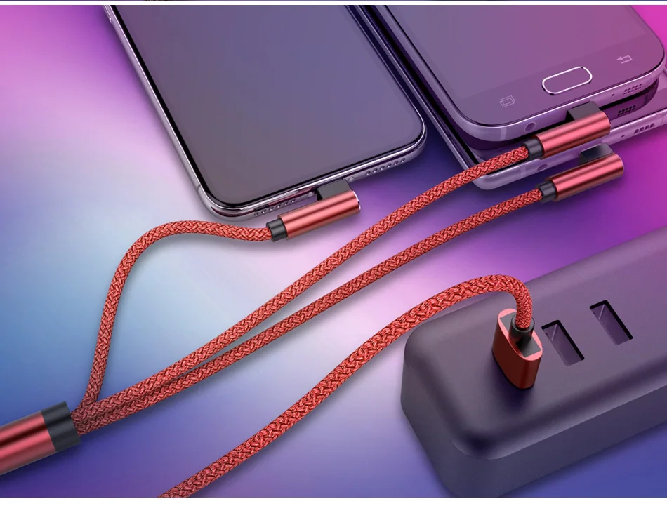 !ACCEZZ 3 in 1 L Shape Charging Cable Lighting For iPhone 8 7 Plus Micro USB Type-C For Xiaomi Samsung S7 Universal Charger Line (13)