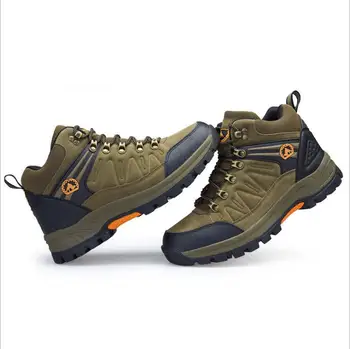 

2019 hot new Leather Hiking Boots Outdoor Sports Shoes Men Climbing Mountain Sneakers Women Trekking Shoes free fast send