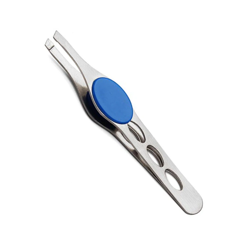 1pc Beauty Women Eyebrow Tweezer Stainless Steel Slanted Tip Eyebrow Tweezer Hair Removal Clip Random Color Mayitr