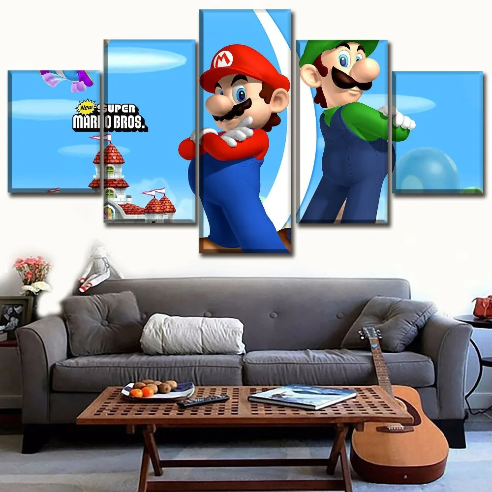 Super Mario Odyssey Game Design Poster Canvas Print Art Decor Wall