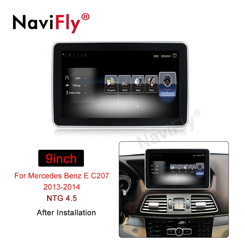 Flash Deal Navifly Android Car gps navigator for Mercedes Benz E C207 2009-2016 car radio ipod bt wifi 4G with USB AUX wifi cassette 4