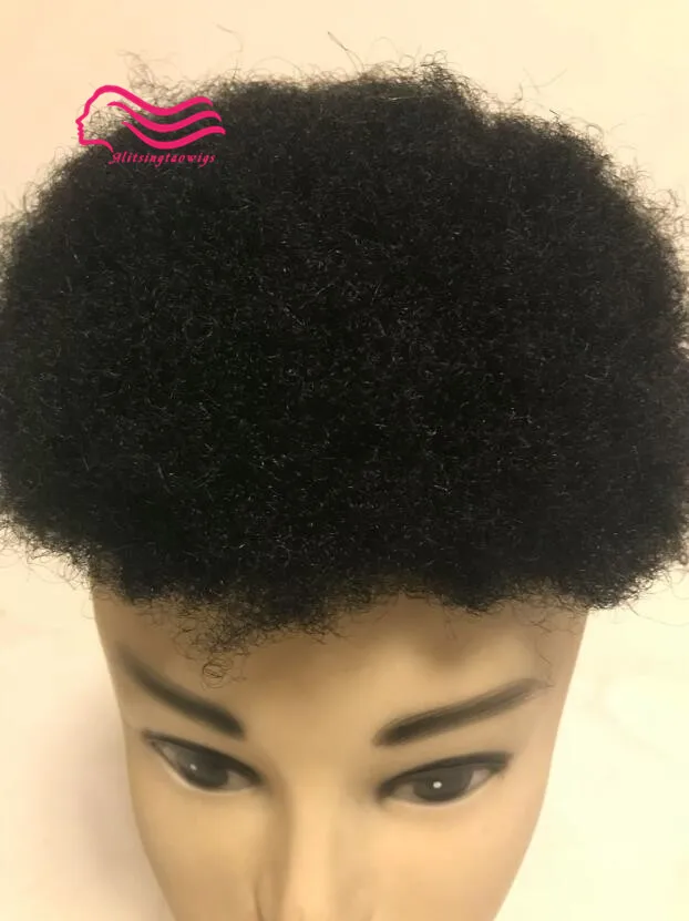 

Africa Curly Mens Toupee , hair system , human Hair Replacement Systems free shipping