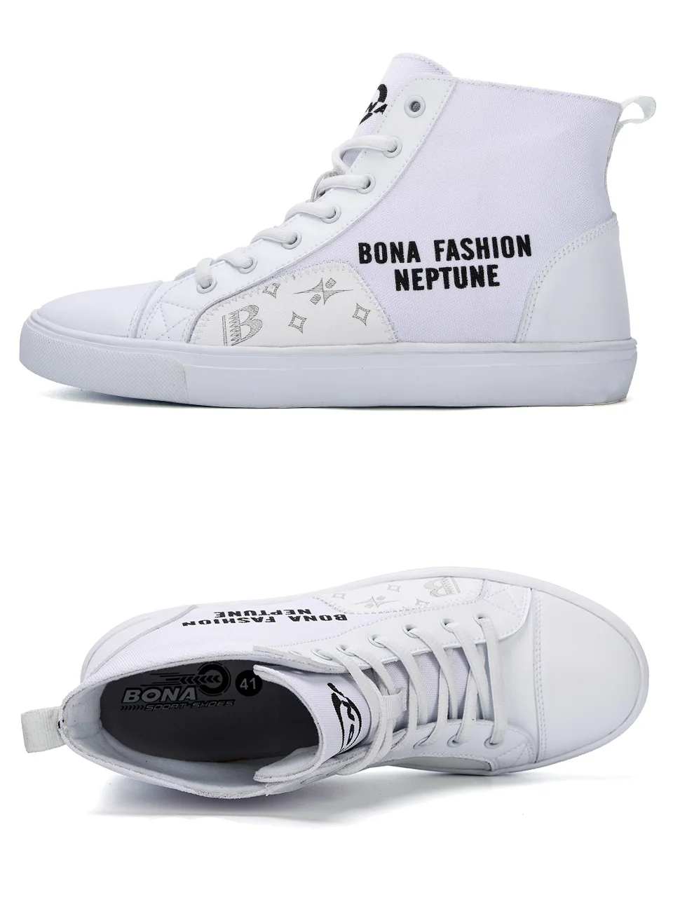 BONA/ г. осенне-Весенняя модная Новая модная парусиновая обувь с высоким верхом, Уличная обувь, мужская обувь для отдыха, модная повседневная обувь для студентов