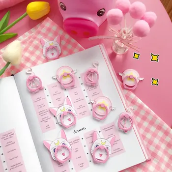 

10pcs/lot Japan Stylish Cartoon Luna Cat Flamingo Kickstand Sticker Cellphone Pad Ring Holder Accessories Kids Party Favor