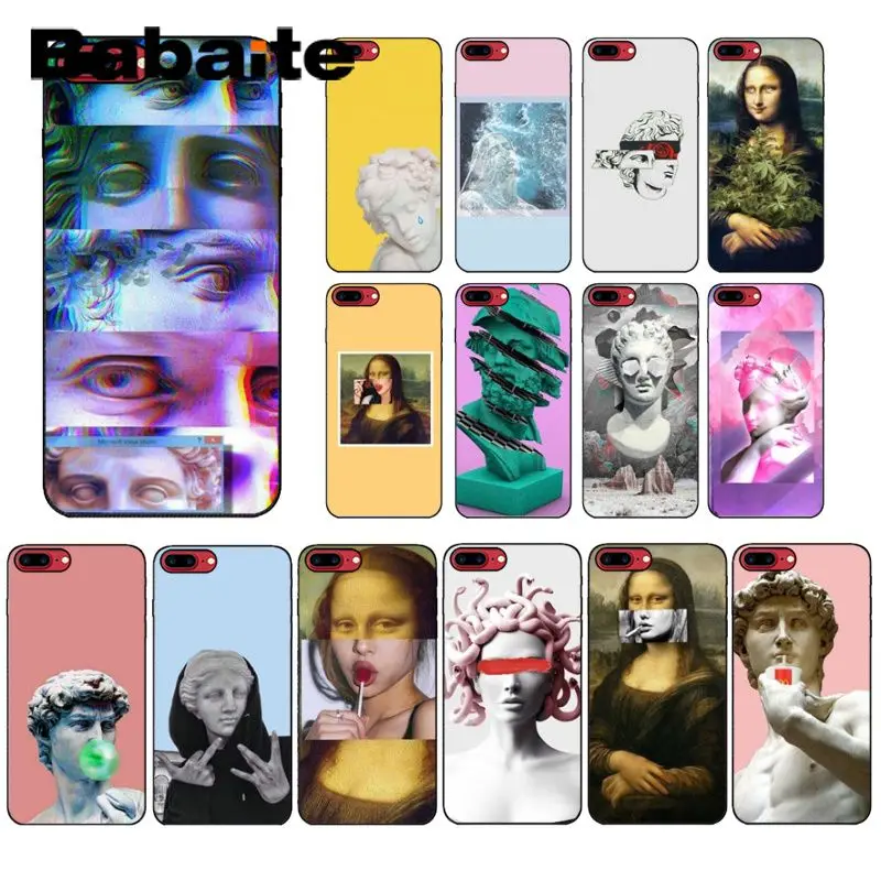 

Babaite Art Mona Lisa David lines Smart Black Soft Phone Case for Apple iPhone 8 7 6 6S Plus X XS MAX 5 5S SE XR Mobile Cover