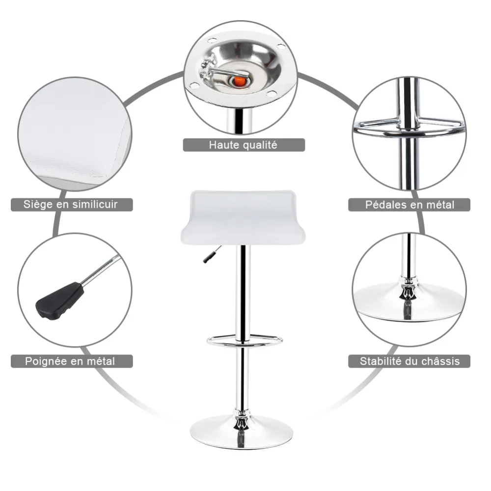 Горячая Распродажа, 2 шт, синтетическая кожа, Регулируемые вращающиеся барные стулья, пневматические стулья, сверхмощный счетчик, мебель для гостиной, HWC