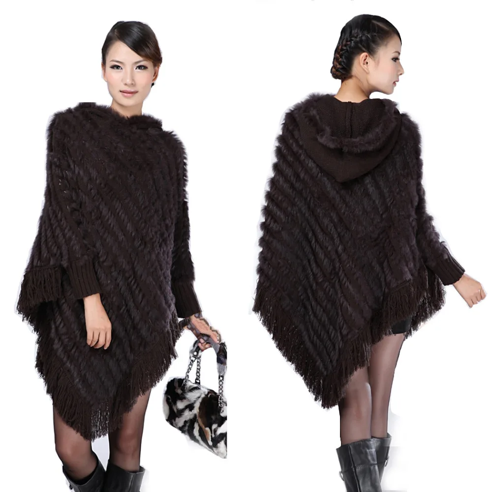 

GTC084 NEW STYLE WOMENS FUR FASHION LARGE SIZE TASSELS KNIT RABBIT FUR PONCHOS SHAWLS LADIES SOLID FUR COAT OVERCOAT KNITWEAR