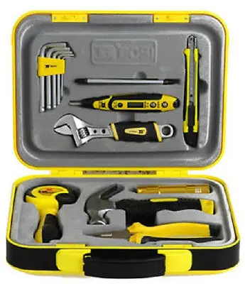 

Hardcover Metric 15pcs Home Owner's Tool Set Family Portable w ABS Box