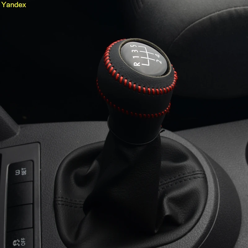 Яндекс кожа шитье вручную передач наборы рукоятка рычага переключения крышка и Ручные тормоза Обложка для Volkswagen Touran 2011