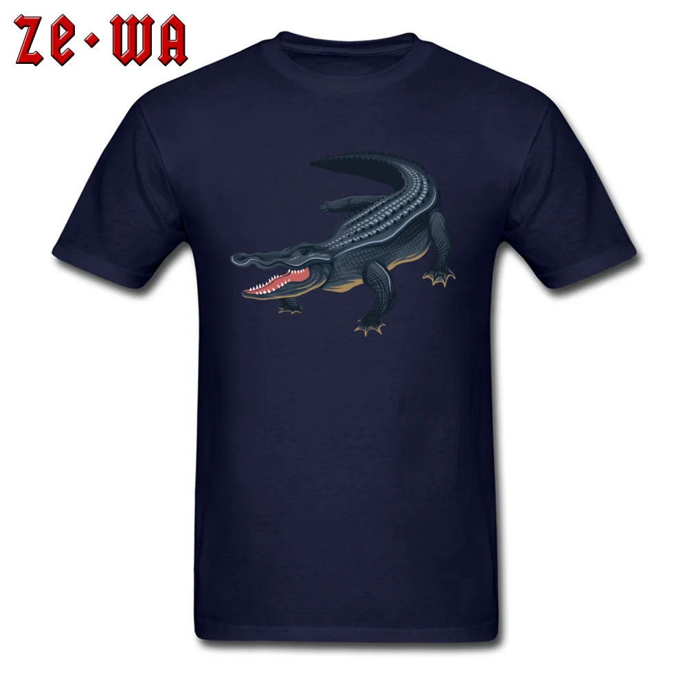 crocodile Normal Summer/Autumn 100% Cotton Round Neck Men Tops T Shirt Design T Shirt On Sale Short Sleeve T Shirts crocodile navy