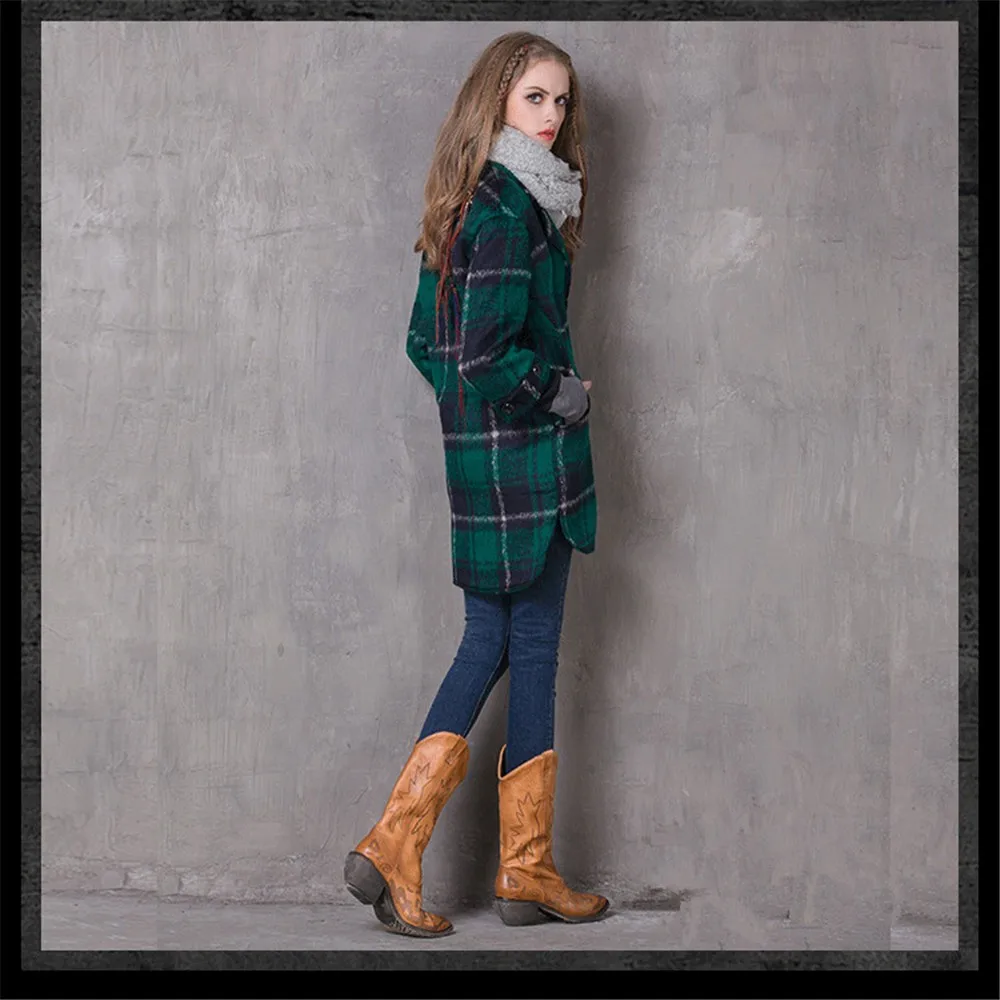 Vintage Brand Winter Warm Women Long Coat Classical Poncho Plaid Warm Wool Coat Ethnic Jacket For Women Winter Thicken Coats (12)