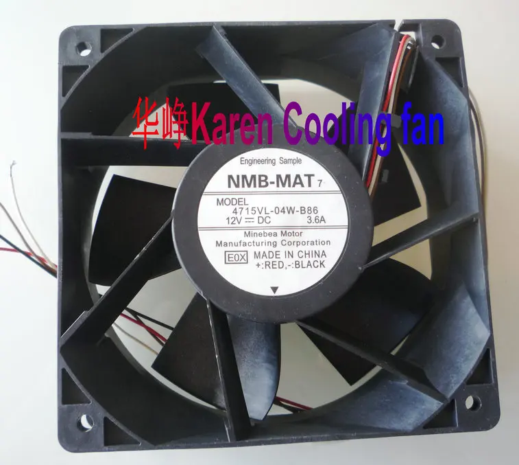 

Вентилятор охлаждения NMB 12cm 4715Vl-04w-b86 12038 12В 3.6A