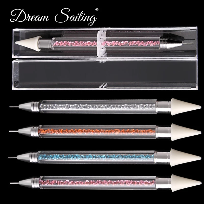 

Dual-ended Acrylic Nail Art Dotting Pen Crystal Beads Handle Diamond Picking Crayons Decoration Pen Manicure Tools Dotting Tool