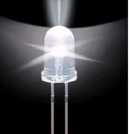 100 шт. белый светодиодный светильник 5 мм белый светодиод белый поворот белый прозрачный Круглый DIP СВЕТОДИОДНЫЙ светильник F5 супер яркий