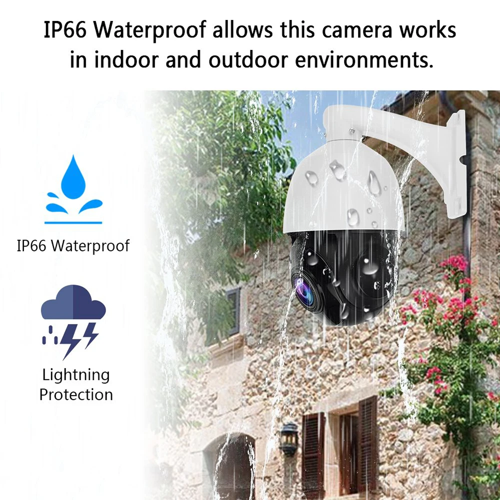 Наружная купольная камера видеонаблюдения 22X Zoom 1080P Wi Fi скоростная PTZ ночного