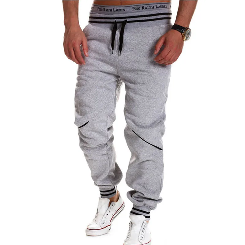 Мужские повседневные новые мужские Популярные стильные модные тонкие повседневные брюки с несколькими карманами Большие размеры однотонные брюки - Цвет: Gray