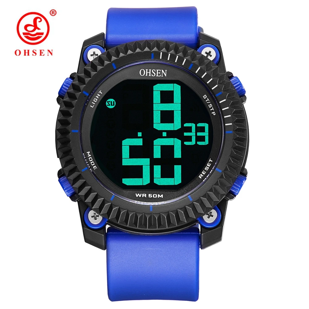 Мужские спортивные электронные часы с резиновым ремешком 50 м|clock brand|clock fashionclock alarm