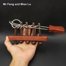 Особенно большие классические деревянные пять сцепленные кольца металлические проволочные головоломки игрушка-прорезыватель