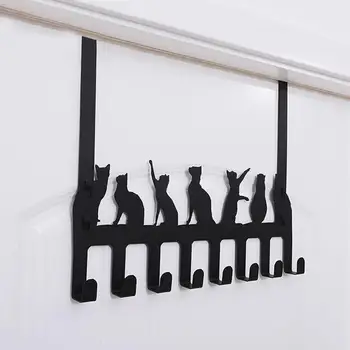 

New Arrivals Durable Door Hook Living Room Wall Hanger Hat Durable Kitchen 8 Hooks Bearing Black Color Bearing About 15kg