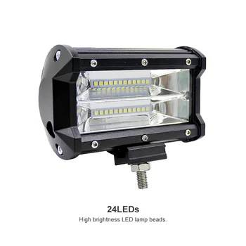 

24 LED Spotlight IP67 Waterproof 72w Work Light for SUV Engineering Car Car Lighting CE/Rohs Certification