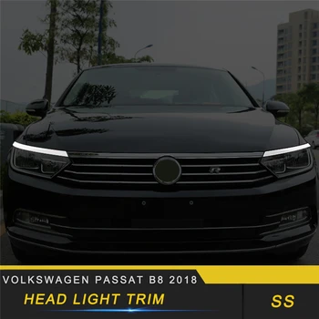 

For Volkswagen Passat B8 2018 Car Styling Front Light Lamp Headlight Cover Trim Frame Sticker Exterior Accessories
