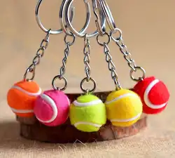 2 шт. теннис сумка кулон пластиковые миниатюрный теннисный мяч цепочка для ключей маленькие украшения Спорт Реклама брелок сувениры для