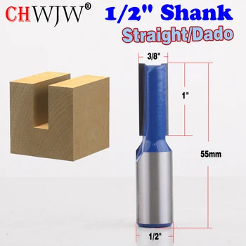 

1PC 1/2" Shank Straight/Dado Router Bit - 3/8"W x 1"H for Woodworking Tool
