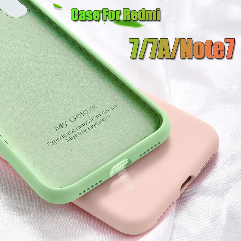 

Original Liquid Silicone Case For Xiaomi Redmi Note 7 Slim Soft Cover Cases For Redmi 7A Coque Xaomi Xiomi Red Mi Note7 Shell