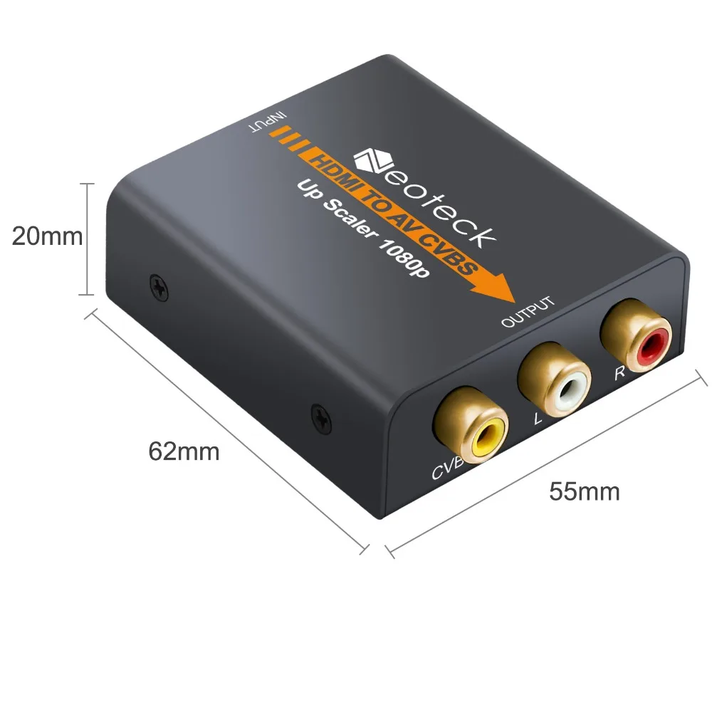 Конвертер Neoteck 1080P HDMI в AV CVBS NTSC PAL выход скалер адаптер 3RCA видео преобразователь|hdmi