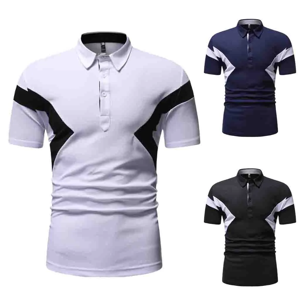 Jaycosin мужские летние весенние дышащие топы рубашка с коротким рукавом спортивная одежда для гольфа мужской топ с отложным воротником Camisas De Homem