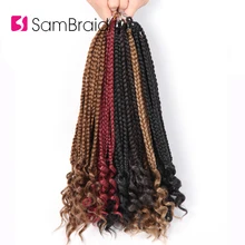SAMBRAID волосы 12 дюймов 24 корня/упаковка микро бокс Вязание косичками косички вьющиеся волосы синтетические плетеные волосы для женщин
