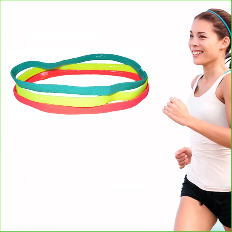 SHH01 Women and Men Rubber Sports Headband Hair Band Anti slip Elastic Yoga Sports Unisex