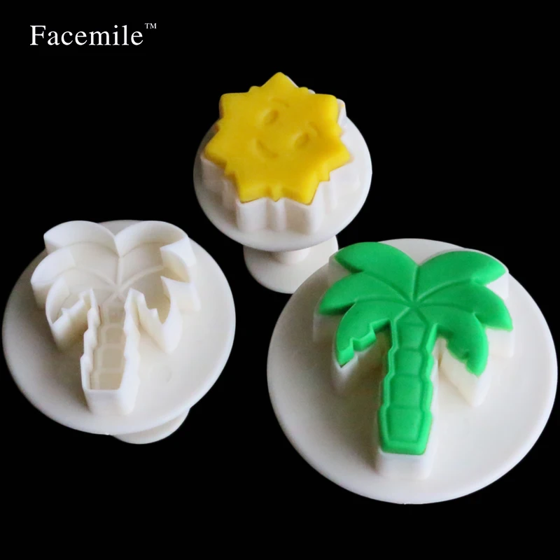 Facemile 3 шт./компл. Palm Tree штамп линейка Торт Cookie Cutter Fondant украшения Инструменты 04033