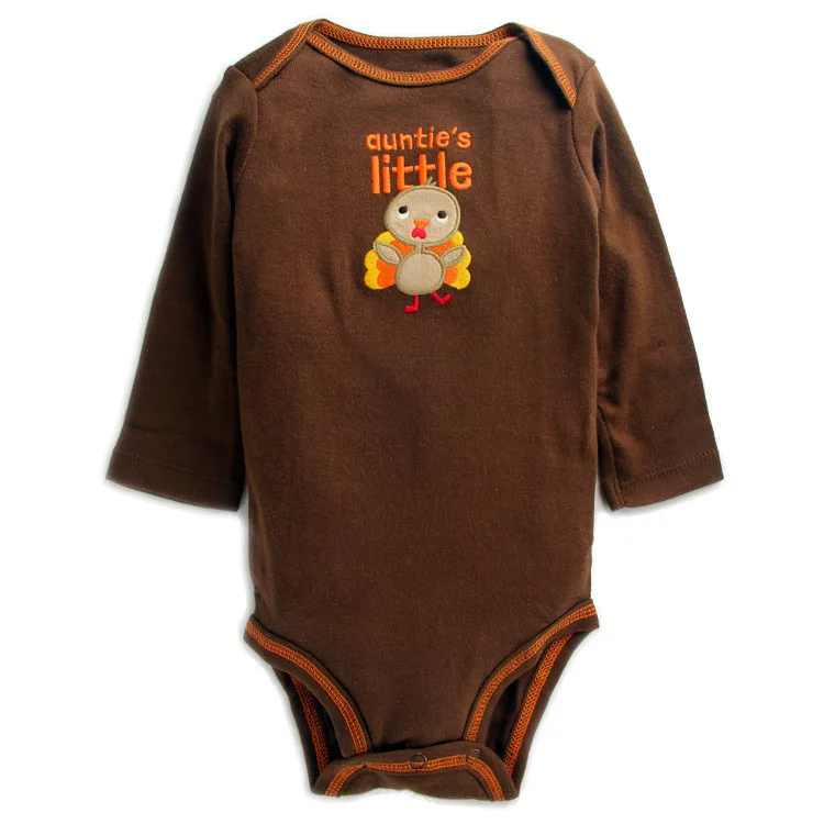 New Baby Girls Long Sleeve 1pcs Cotton Bodysuits Brown ...