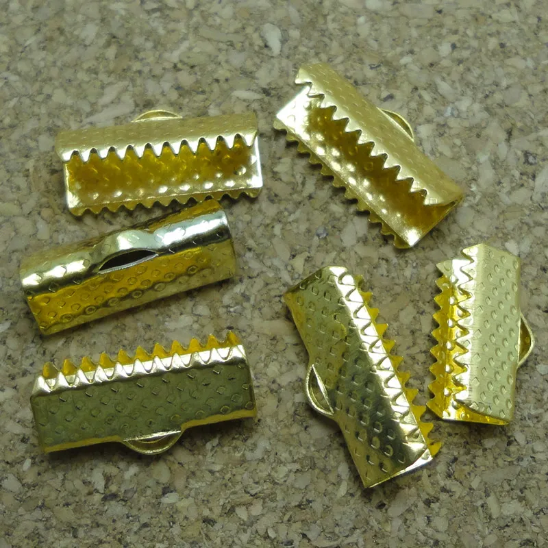 20mm Crimp end beads leather cords clasp Textured Caps tips String