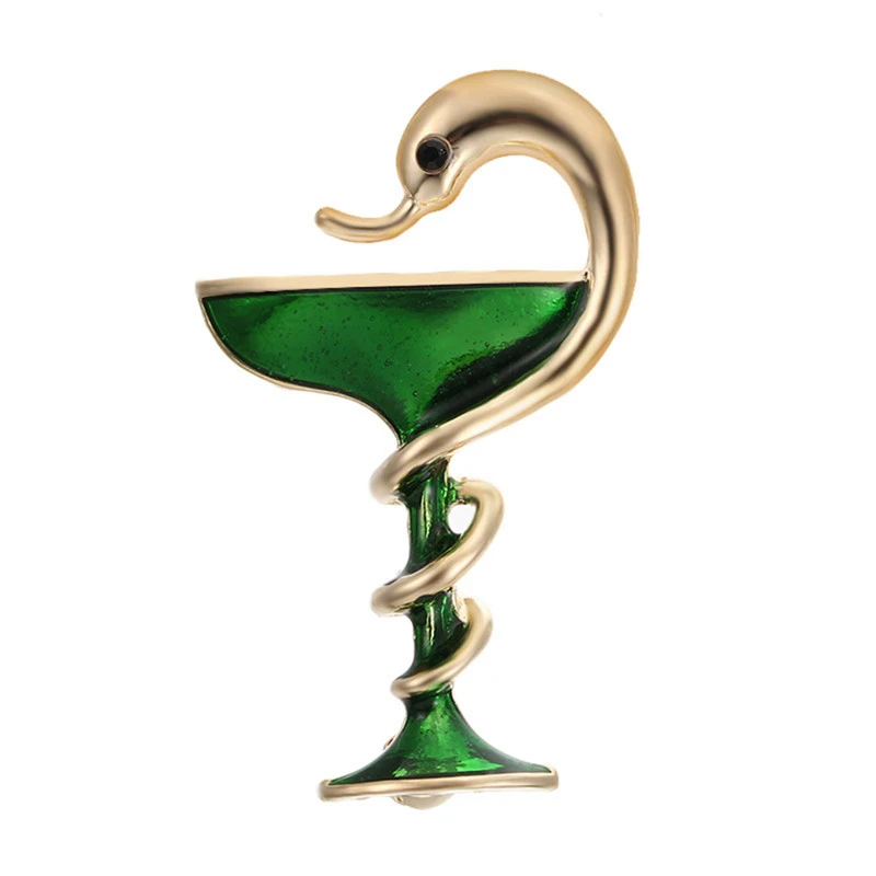 

Brooches Metal Alloy Red Trophy Memorial Cup Brooch Enamel Snake With Cup Animal Clubs Badge Gift For Kids Pins