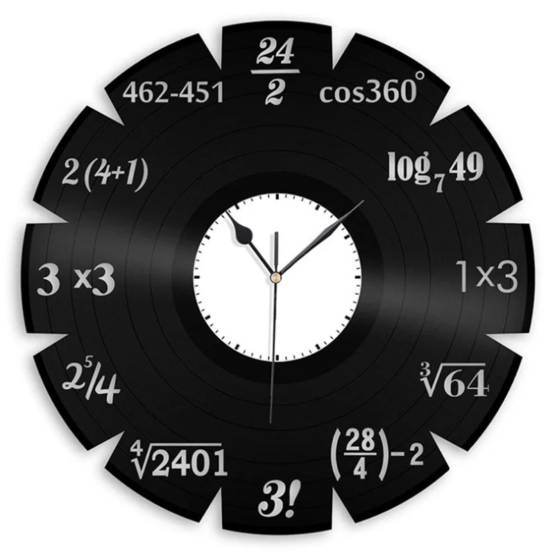 

Math CD Record Wall Clock Vinyl Hollow 3D Decorative Hanging Art Decor Clock Classic Exclusive Wall Clock Classic