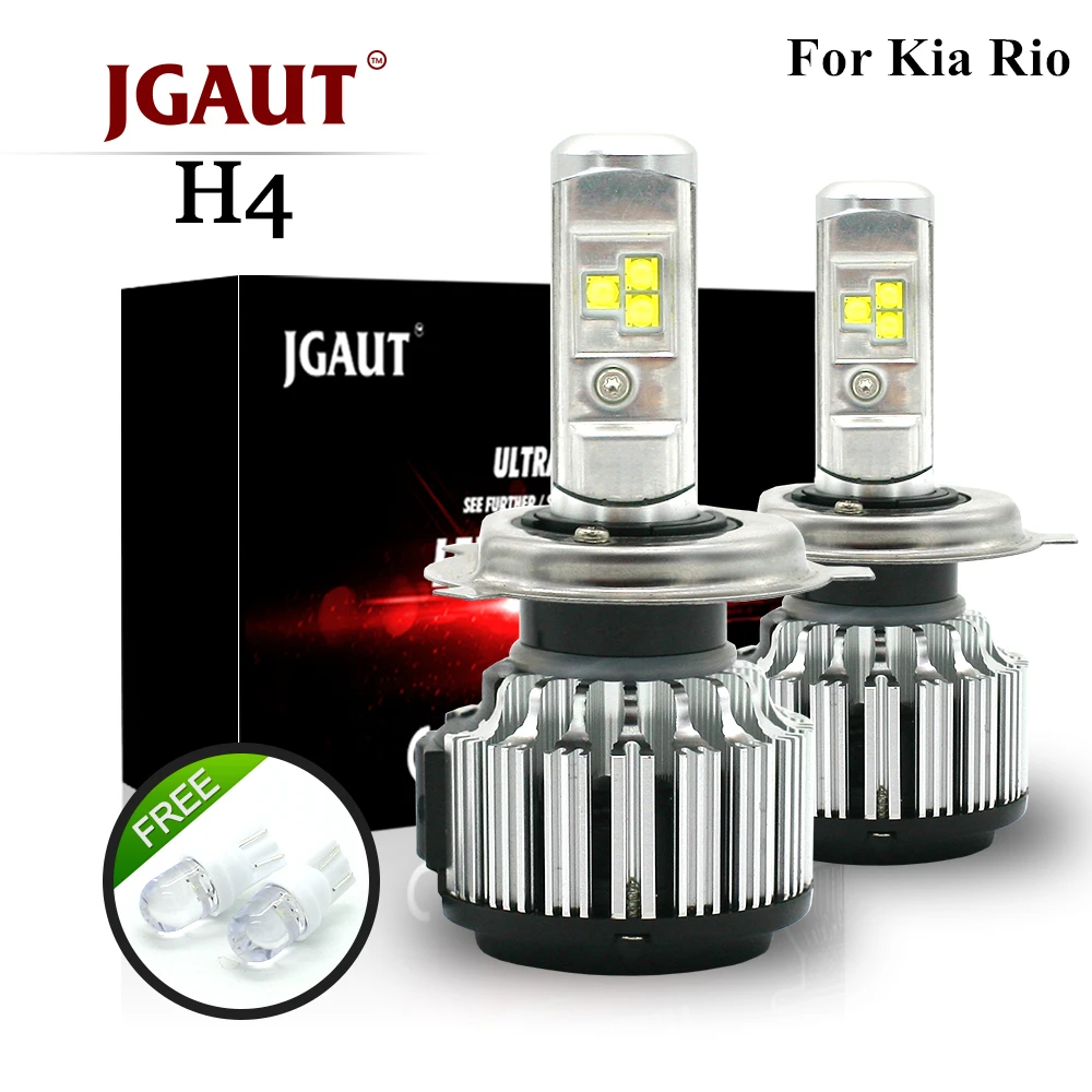 

JGAUT For Kia Rio Car Led Headlight H4 LED 80W/Set Super Bright 8000LM Hi-Lo Beam Compact Car Headlight 6000K Auto Headlamps