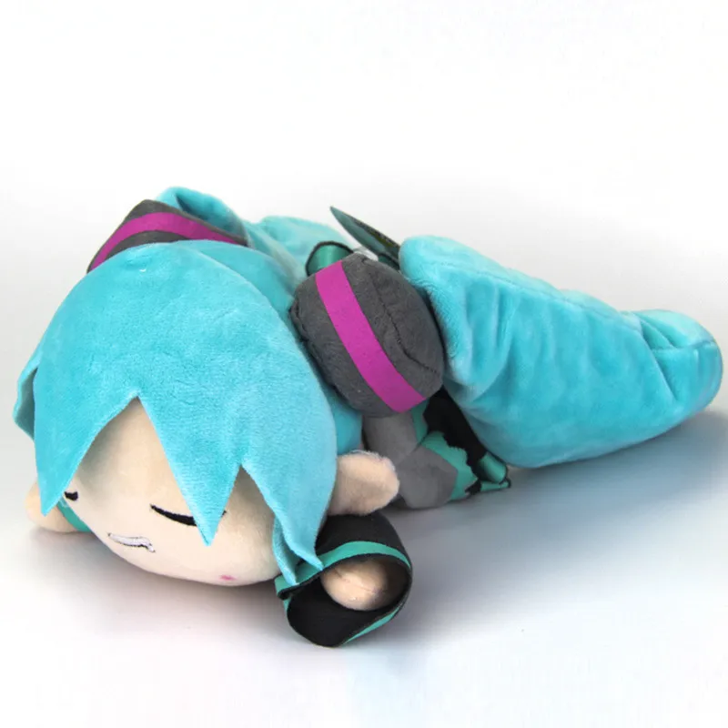 Hatsune Miku Plush Dolls 2019 Smiling Lying Vocaloid Miku Peluche Toys Japan Anime Kids Friends Cosplay Toy Gift 25cm (6)